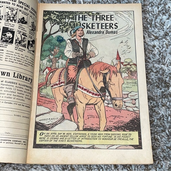 VINTAGE 1943 GOLDEN AGE The Three Musketeers Classics Illustrated Comic #1 - Picture 4 of 7